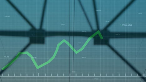 animation of financial data processing over electricity pylon