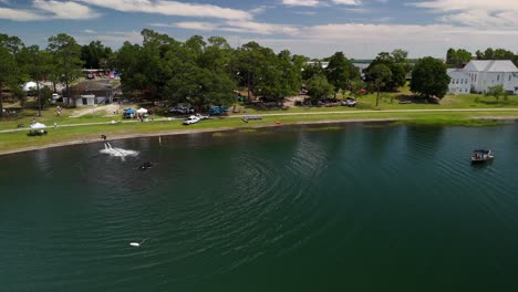 flyboarding activity on lake defuniak in defuniak springs, walton county, florida