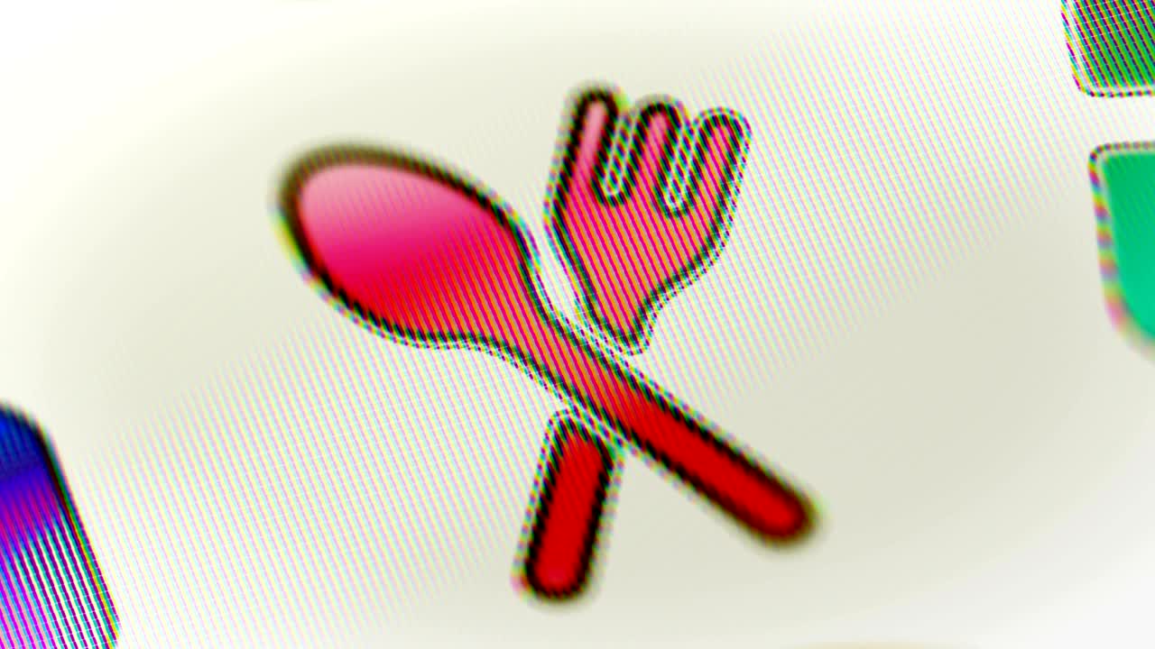 저녁 식사 시간 아이콘이 화면에 나타납니다.