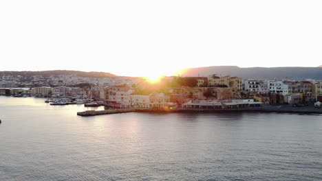 Lighthouse-in-port-with-sunset