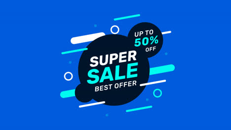 motion graphic of abstract super sale banner concept