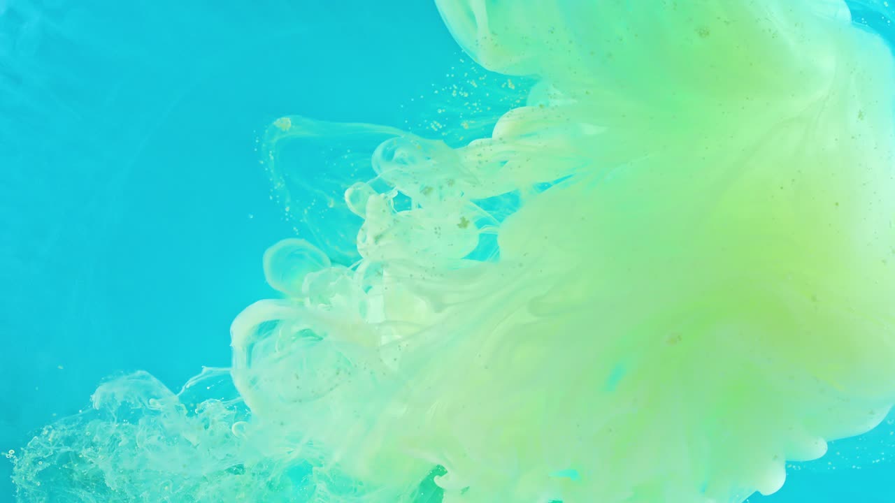 Yellow and Blue Ink in Water
