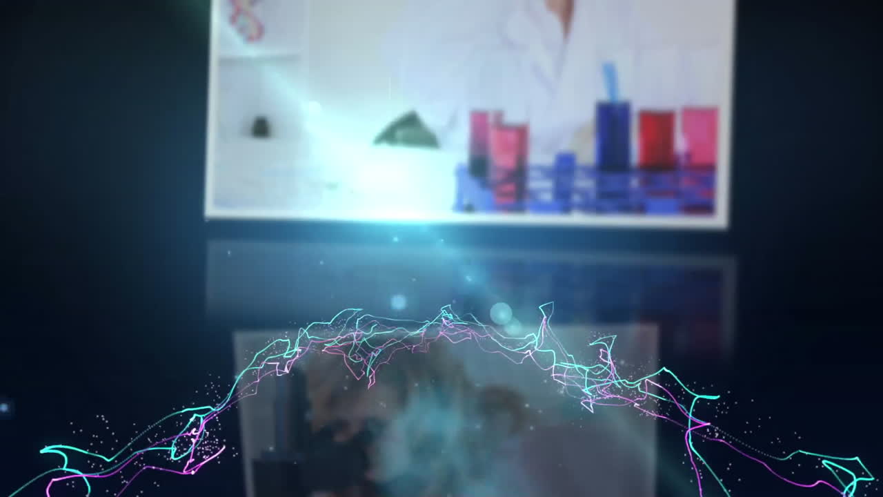 montaje de científicos trabajando en el laboratorio