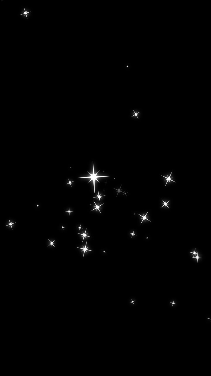 Animated White Sparkling Stars Appearing on Black Background