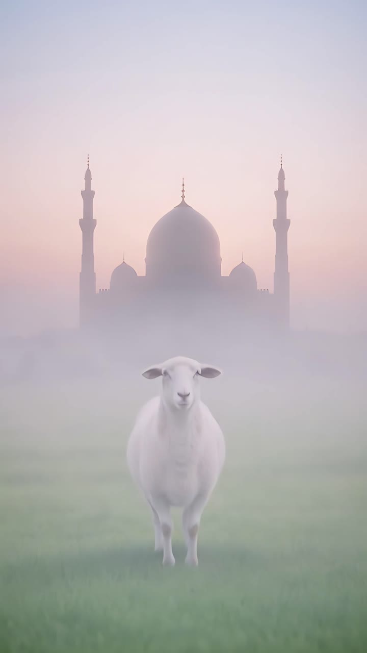 Mesquita Eid al-Adha Fundo Islâmico 4K.
