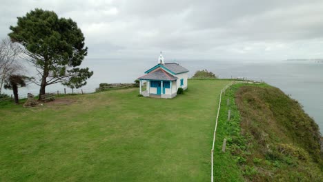 Ermita de la Regalina in Cadavedo, small hermitage next to the Cantabrian Sea. Asturias, Spain.
