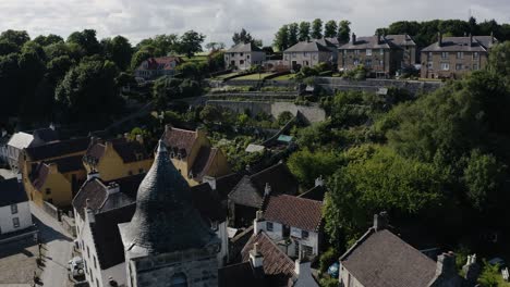 aerial view of buildings in the town of culross, scotland