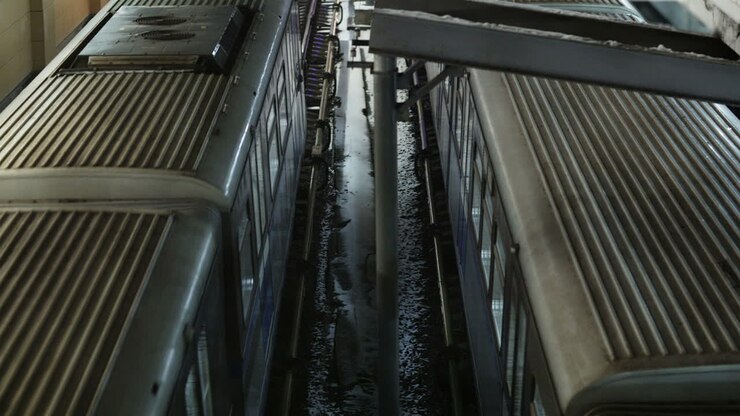 Trains at metro station in Moscow