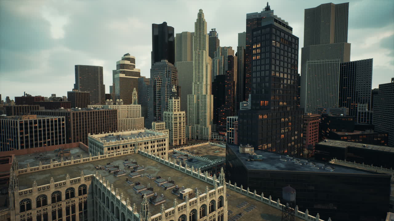 panorámica pintoresca vista de la ciudad del centro financiero