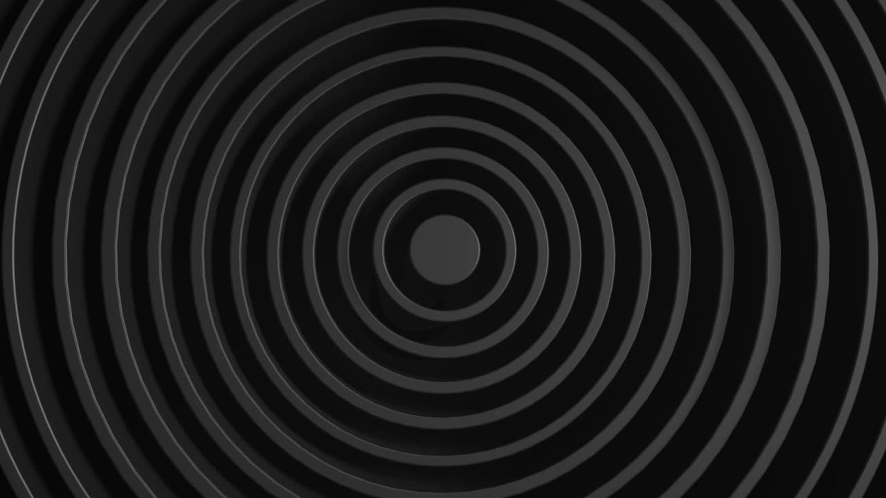 minimalismo negro patrón abstracto de círculos con el efecto de desplazamiento. animación de anillos limpios blancos. fondo abstracto para presentación de negocios. loop sin costuras 4k 3d render.