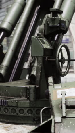 close-up of a military mortar