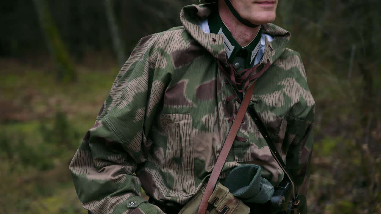 World War II German Soldier in Camouflage Uniform