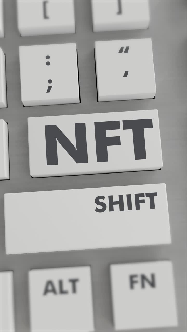 el botón nft presionado en el teclado vídeo vertical