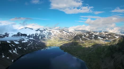 aerial footage beautiful nature norway.