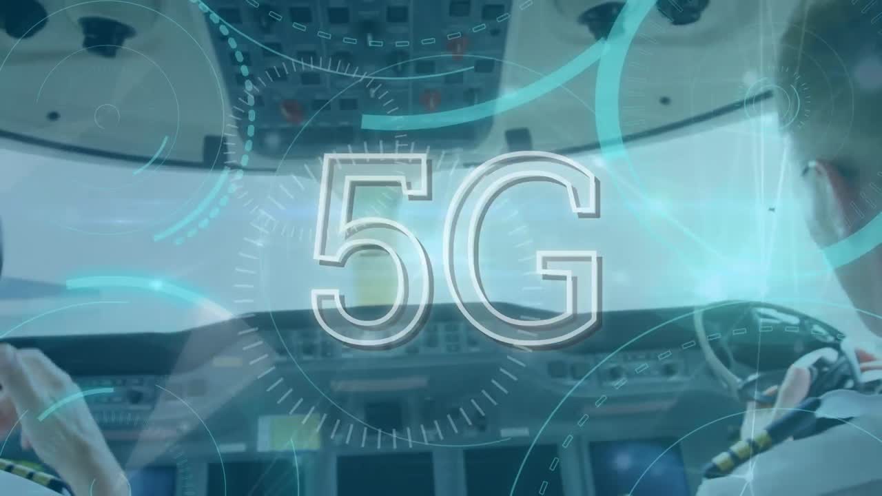 scanner di testo e neon rotondi da 5 g contro due piloti maschi nella cabina di pilotaggio dell'aereo