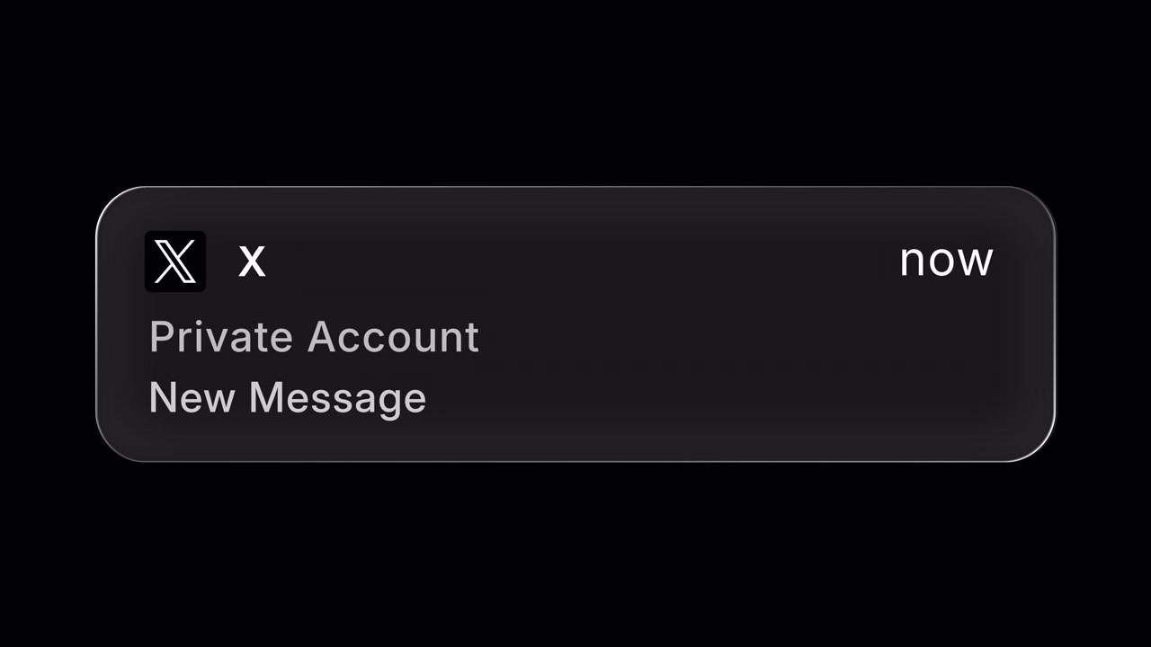 X Liquid Glass Message Notification