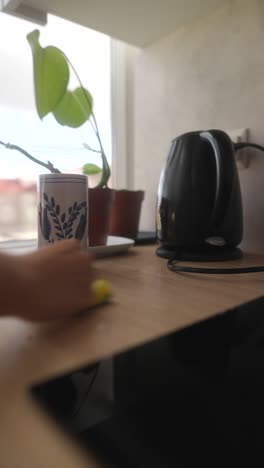 cleaning the kitchen counter