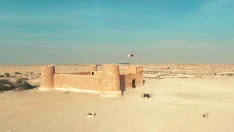 fuerte de zubara en el desierto de qatar - drone shot-4