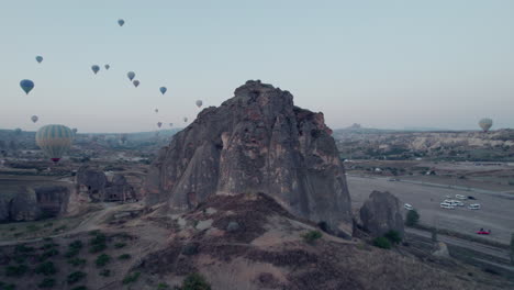hot air balloons floating over cappadocia