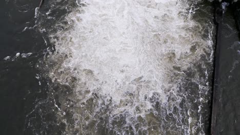 aerial view of dam water release