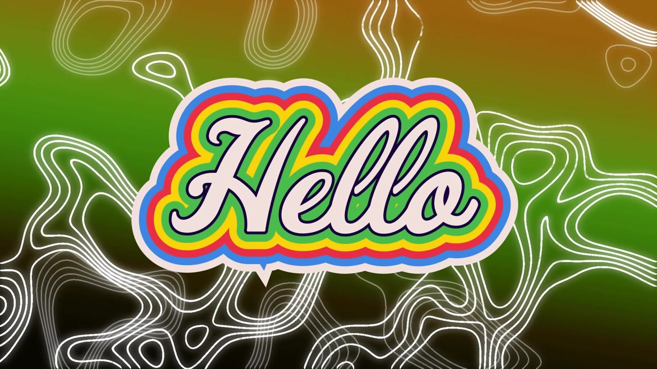 Animation of wow text over liquid on the liquid background