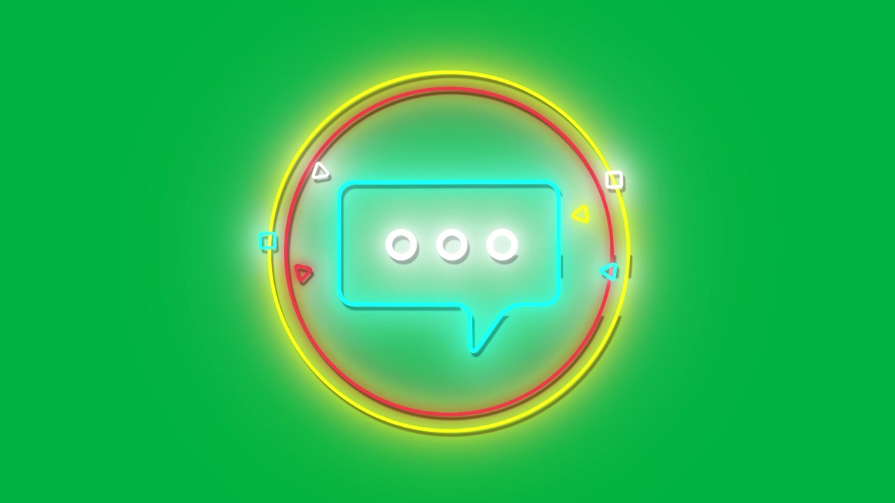 Neon Social Media Icons with Alpha Channel