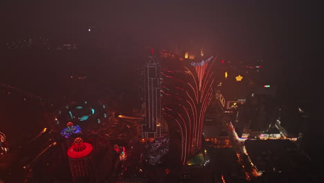 a view of a city at night from above