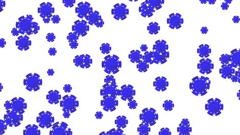 blue poker chips multiplying and spreading out