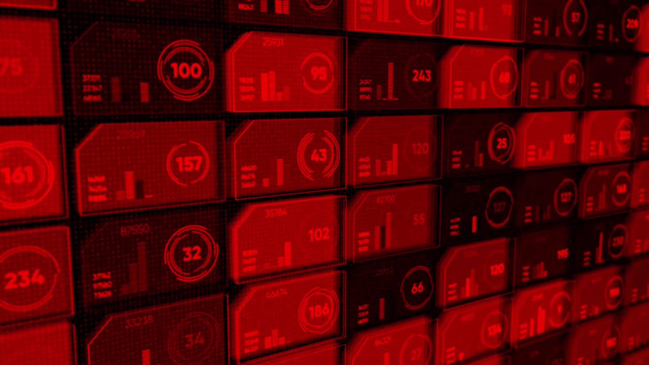 visualización digital en el tablero de instrumentos roja