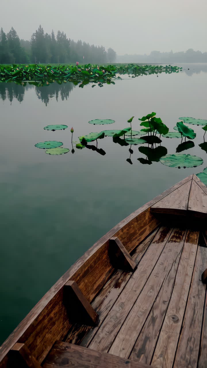 Misty Morning on a Lotus Pond