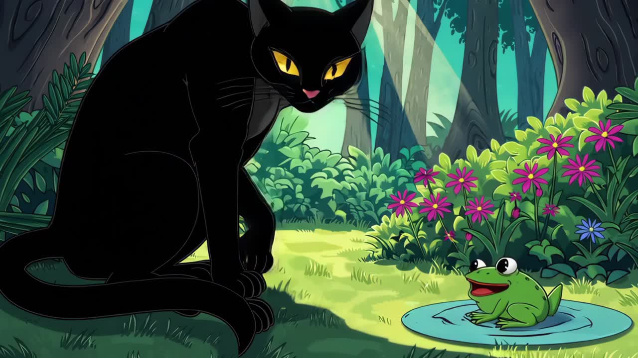 la historia del gato negro y la rana