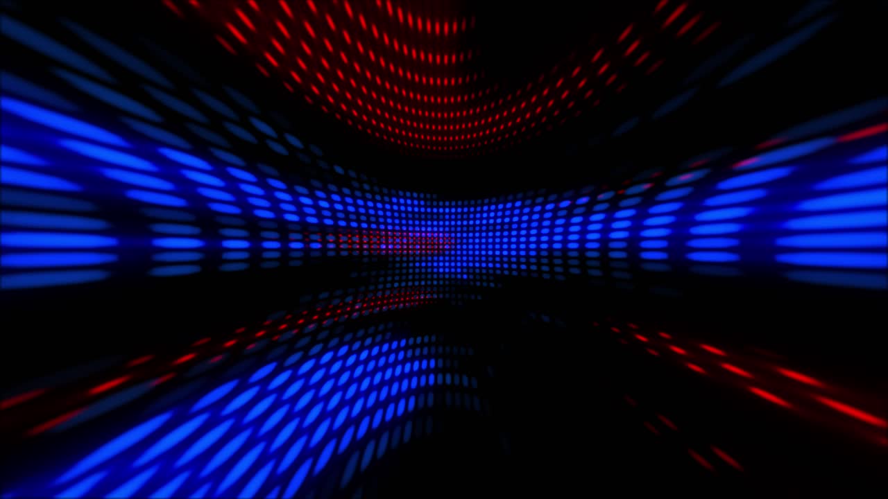 Dynamic Abstract Grid of Glowing Blue and Red Lights