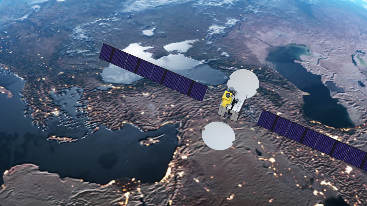 Space Satellite Orbiting The Earth