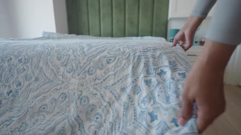 making the bed