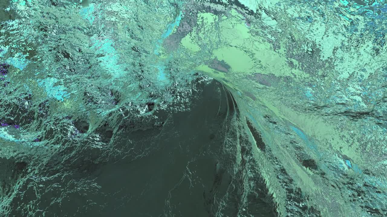 viaje a través del túnel de agua. flujo lento de agua en un túnel en una tubería. bucle sin costuras de 4k.