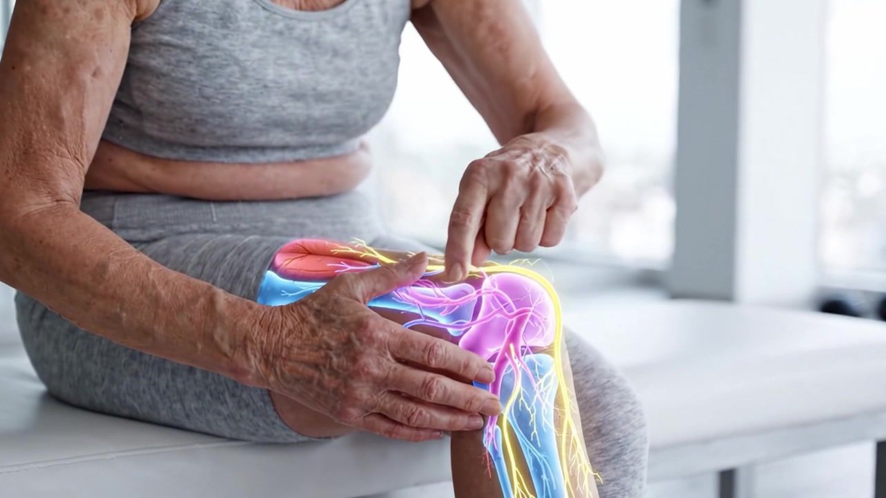 Comprendere le Articolazioni che Invecchiano: Una Panoramica Informativa sulla Salute del Ginocchio con Rappresentazione Visiva dell'Anatomia Articolare per Anziani che Praticano Attività Fisica