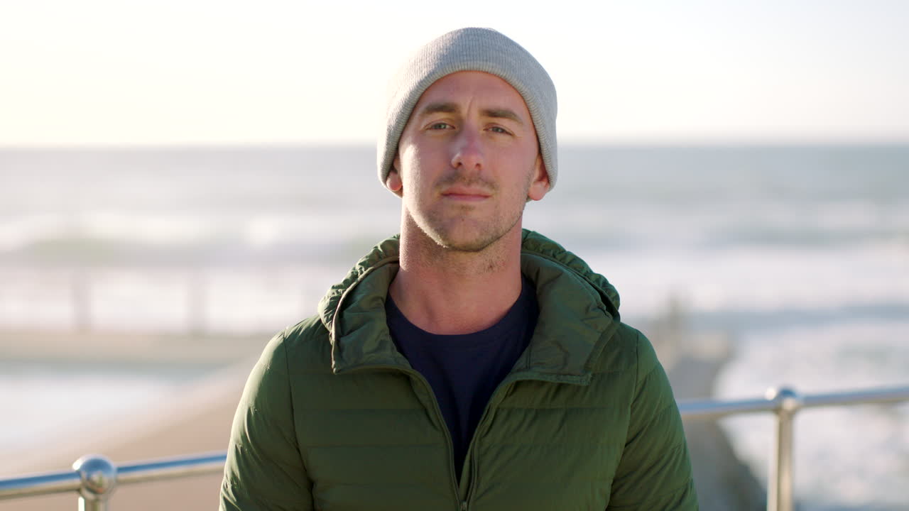 Portrait of a hipster man smiling while enjoying