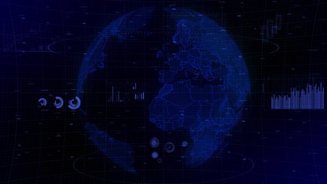 cinematográfico globo digital giratorio de video de fondo muestra el zoom en el país de marruecos