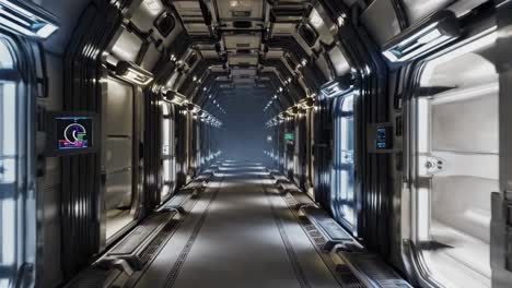 futuristic spaceship corridor