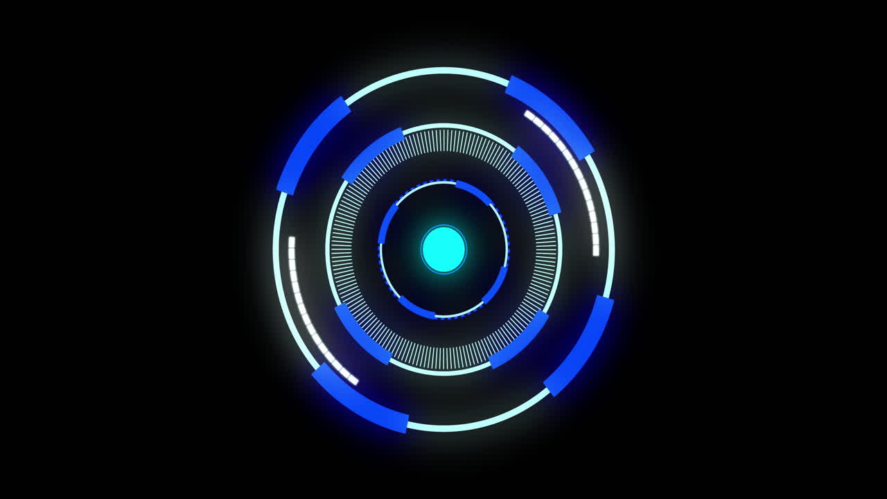 Animation of lines moving in loading circles against black background