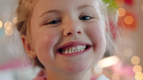 portrait beautiful little girl smiling happy cute child at home looking cheerful