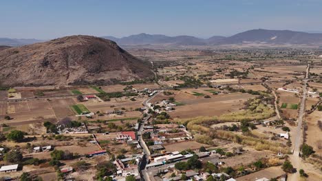 oaxaca-tal während einer dürre, gesehen von einer drohne