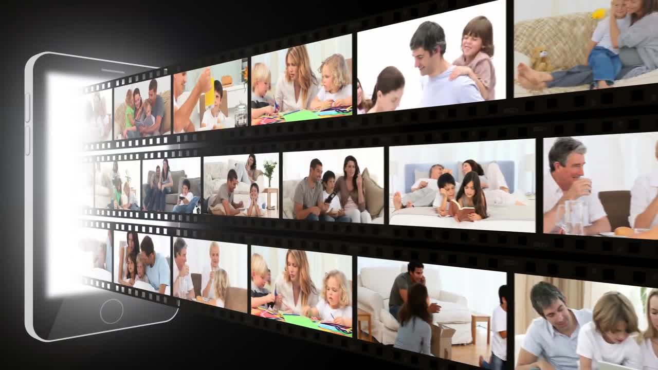 montaje de familias que pasan tiempo en el hogar