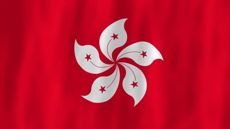 Hongkong-Flagge-Land-Animation-3d-Symbol-Design-Wehend-Im-Wind-Bewegung-National-Patriotismus-Welt-Kultur-Emblem-Banner-China-Asien-Rot-Weiß