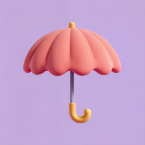stylized pink umbrella on purple background