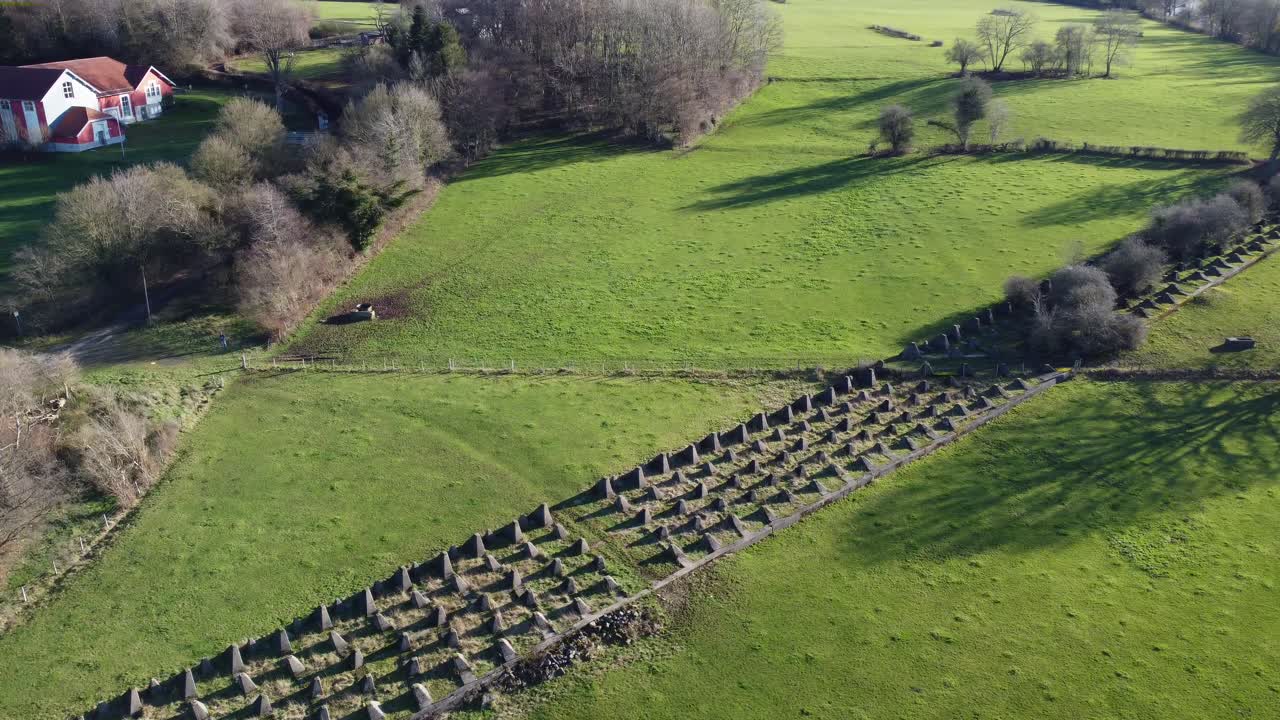 vista aérea panorámica desde la línea siegfried, también conocida como dientes de dragón