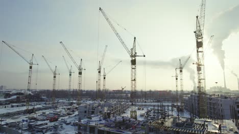 construction site in winter