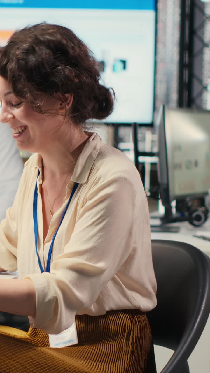 Vertical Video Account administrator celebrates candlestick charts upward trends