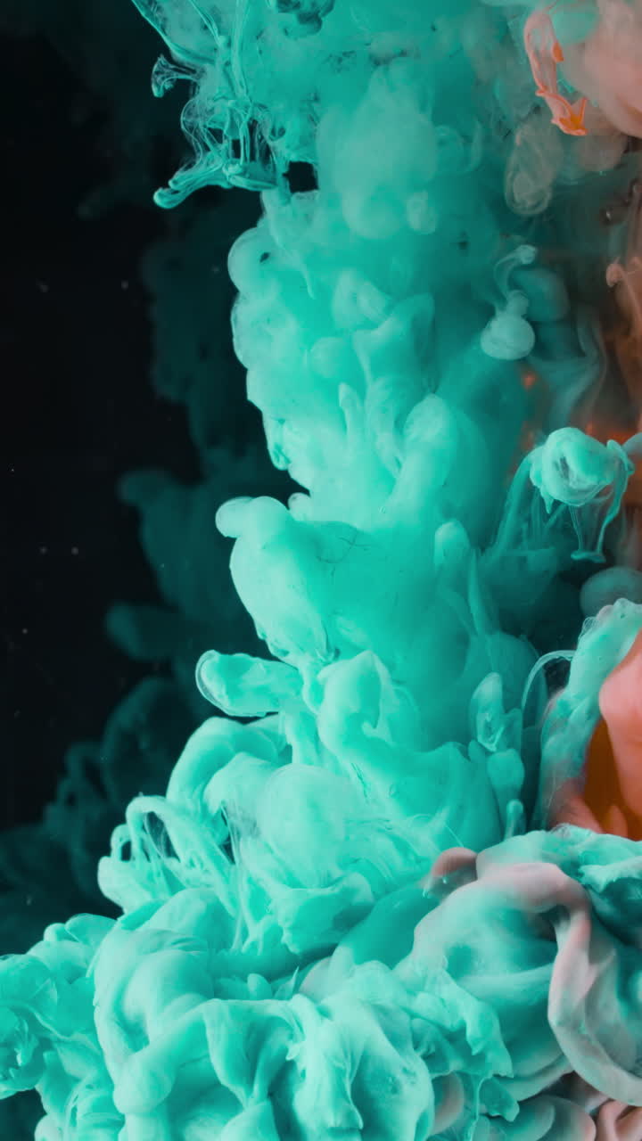 arte líquido abstracto con colores turquesa y melocotón