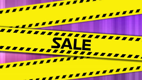 gráfico de venta en cinta amarilla
